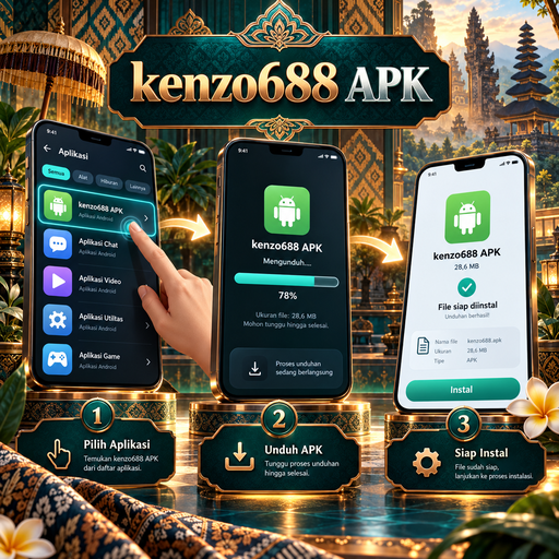 Ilustrasi panduan instalasi kenzo688 di Android